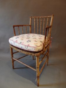 Faux Bamboo Painted Armchair