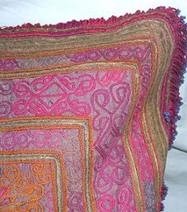 Embroidered Mirrorwork Pillow