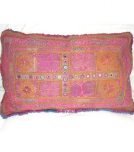 Embroidered Mirrorwork Pillow