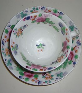 Pretty Hand Painted Cup and Saucer