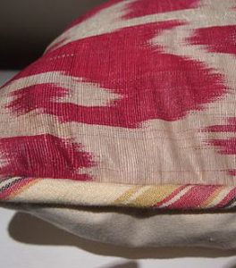 Large Woven Silk Ikat Cushion