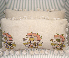 Pair of Embroidered Cushions