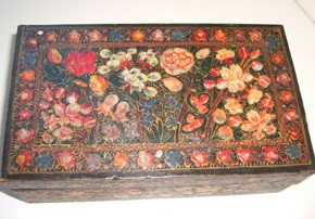Polychrome Painted Lacquer Box